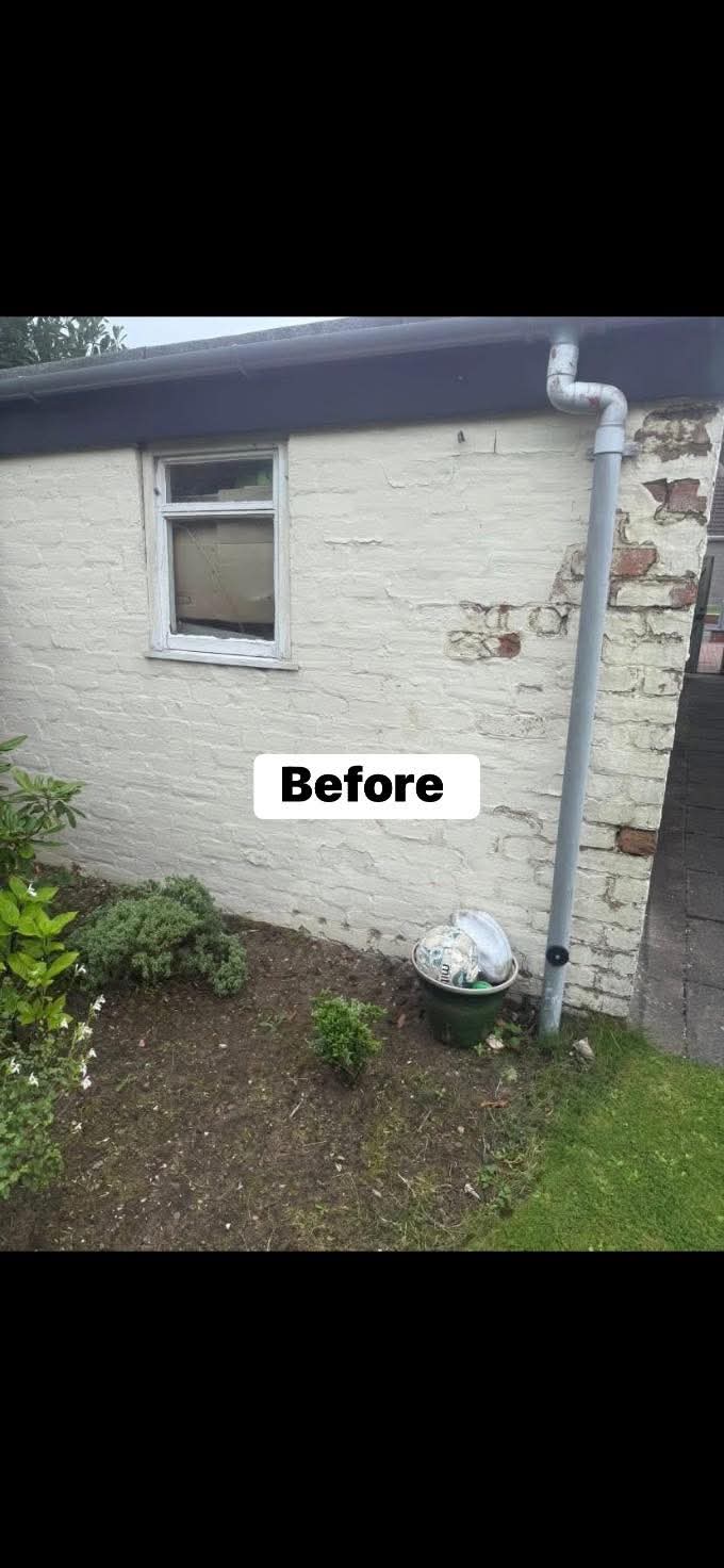 Exterior wall before roughcast repair work