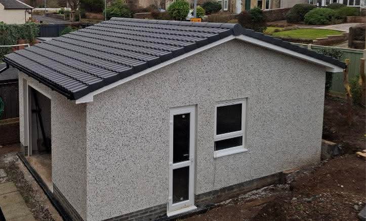 Roughcast render finish close-up