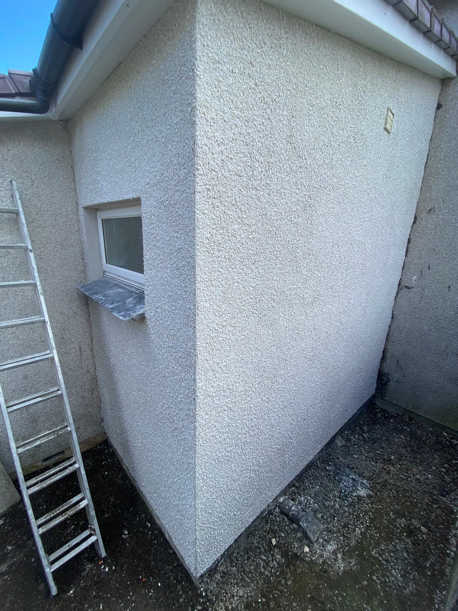 Roughcast finish on a Scottish property